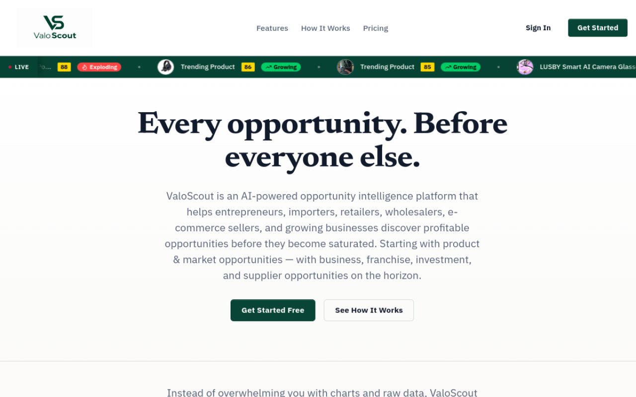 ValoScout homepage
